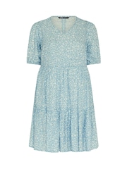 Μπλε - Μίνι φόρεμα με τιράντες Yours Curve Ditsy σε λεπτή γραμμή - Εικόνα 6 από 6