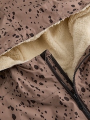 Mocha Leopard - Regatta Böyük Ölçülü Suya Davamlı Borg-Fleece Astarlı Dəyişdirici Xalat - 9şəkildən 9 şəkil