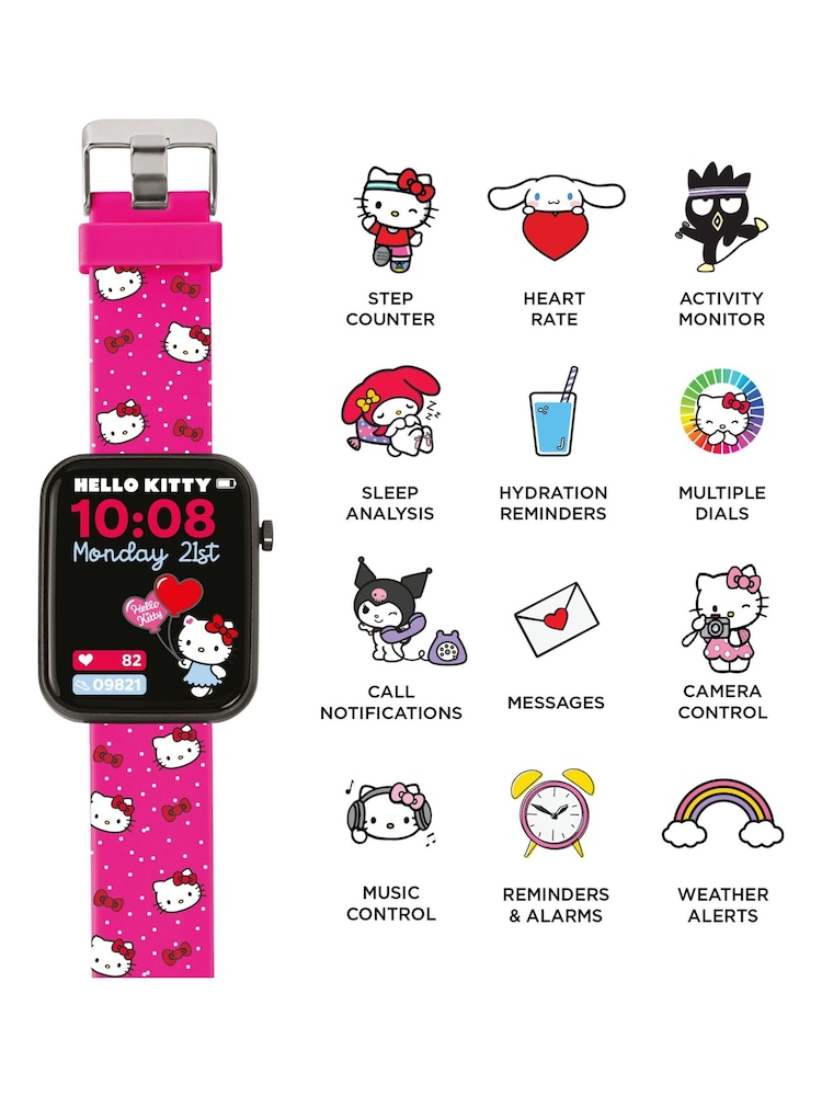 Peers Hardy Pink Hello Kitty & Friends Printed Strap Smart Watch - Image 4 of 4
