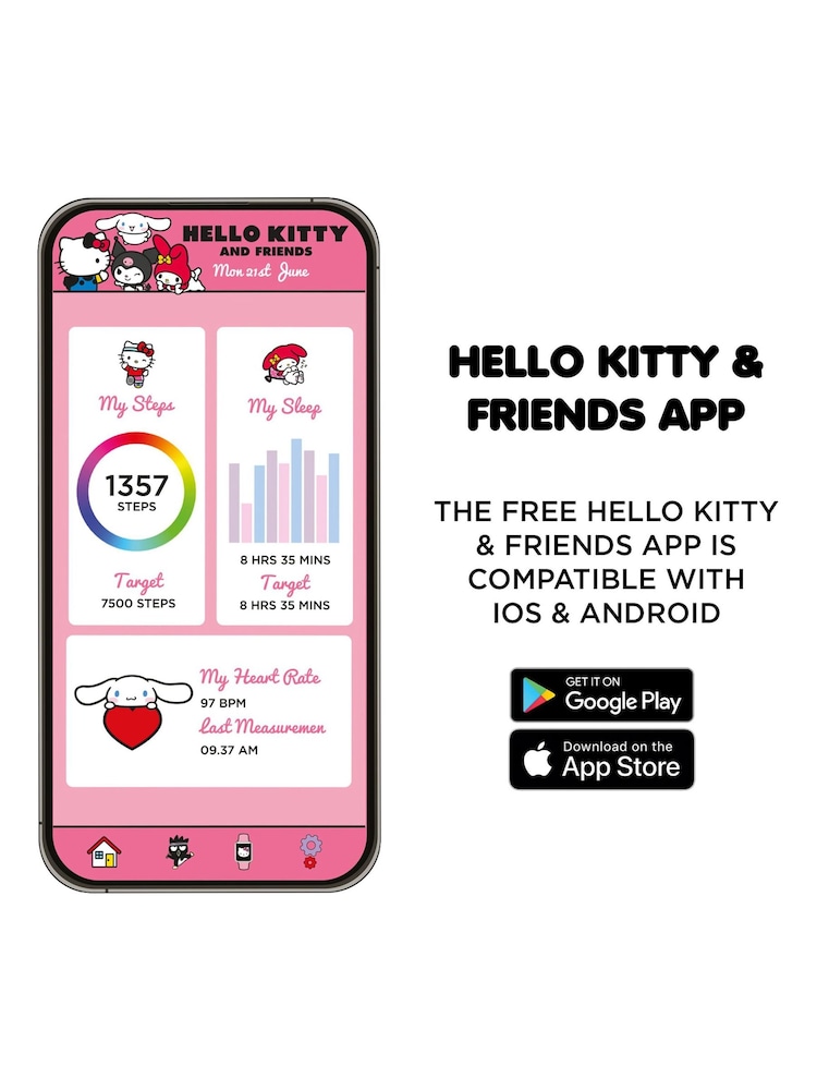 Peers Hardy Pink Hello Kitty & Friends Printed Strap Smart Watch - Image 5 of 5