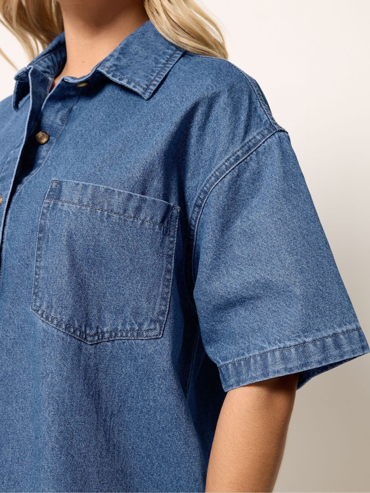 Buy Yours Curve Blue Denim Shirt Dress from Next USA