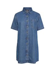 Yours Curve Blue Denim Shirt Dress - Image 5 of 5