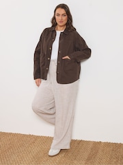 Yours Curve Brown Denim Shacket - Image 2 of 5