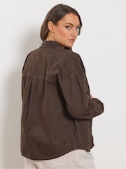 Yours Curve Brown Denim Shacket - Image 3 of 5