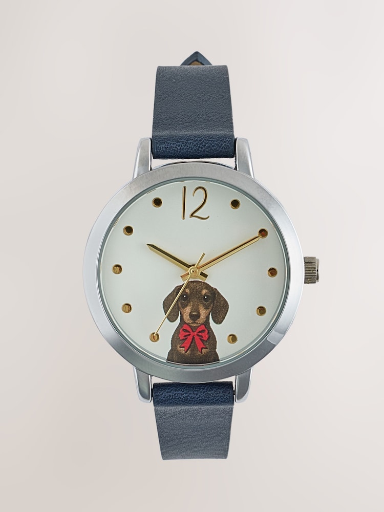 Navy Sausage Dog Watch - Image 1 of 3 Navy Sausage Dog Watch - Image 1 of 3
