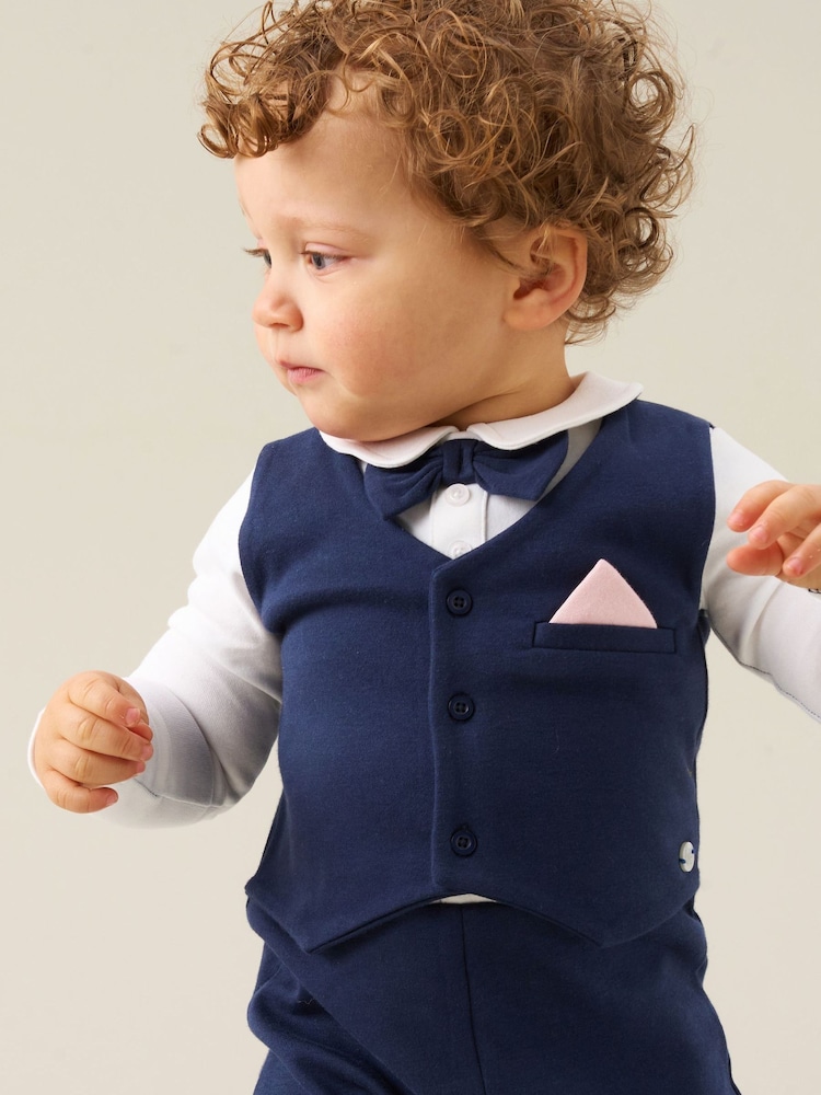 Angel & Rocket Blue Jude Smart Waistcoat One Piece - Image 2 of 3 Angel & Rocket Blue Jude Smart Waistcoat One Piece - Image 2 of 3