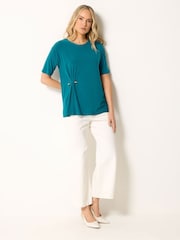 Long Tall Sally Blue Metal Detail Oversized T-Shirt - Image 2 of 5