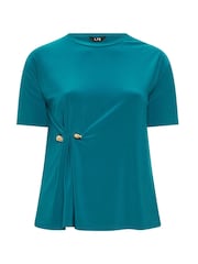 Long Tall Sally Blue Metal Detail Oversized T-Shirt - Image 5 of 5