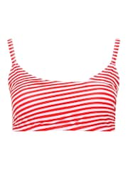 Yours Curve Red Limited Stripe Bikini Twist Top - Image 5 of 6