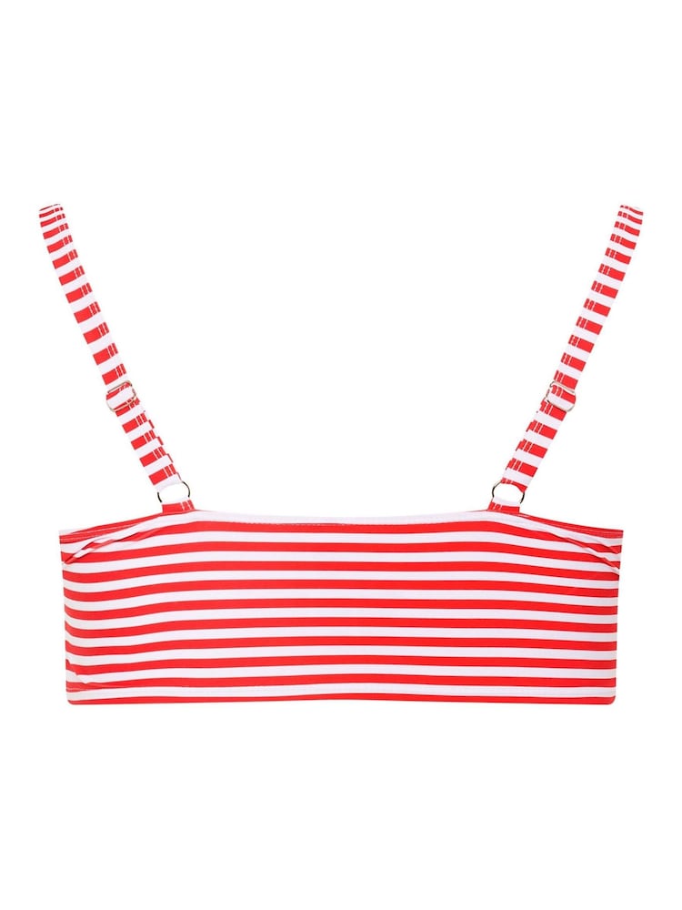 Yours Curve Red Limited Stripe Bikini Twist Top - Image 6 of 6