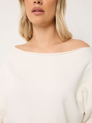 Yours Curve Natural Off The Shoulder Sweat Top - Image 4 of 5