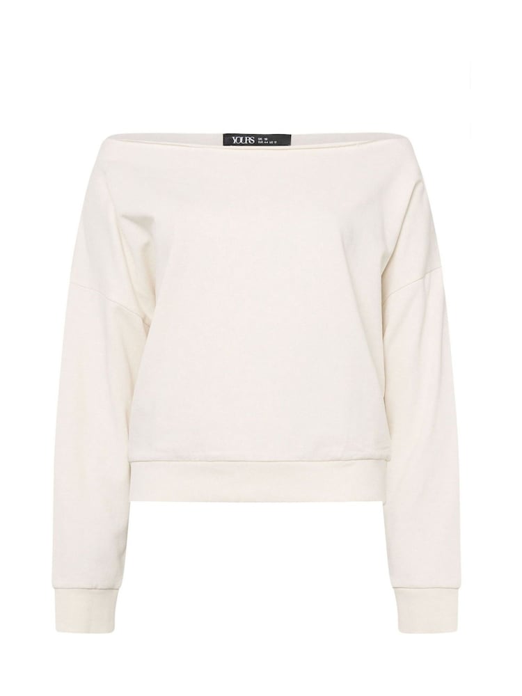 Yours Curve Natural Off The Shoulder Sweat Top - Image 5 of 5