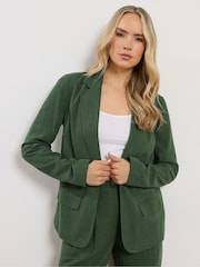 Long Tall Sally Green Linen Blend Blazer - Image 1 of 5