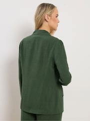 Long Tall Sally Green Linen Blend Blazer - Image 3 of 5