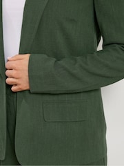 Long Tall Sally Green Linen Blend Blazer - Image 4 of 5