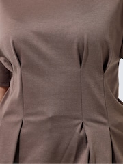 Yours Curve Brown Limited Seam Detail Top - Image 5 of 6