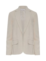 Long Tall Sally Natural Linen Blend Blazer - Image 6 of 6