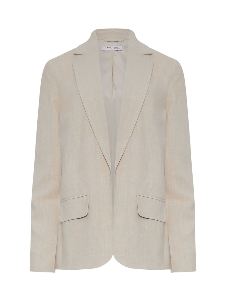 Long Tall Sally Natural Linen Blend Blazer - Image 6 of 6