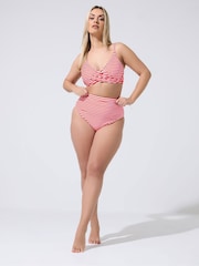 Yours Curve Red Limited Stripe Bikini Bottoms - Image 2 of 6