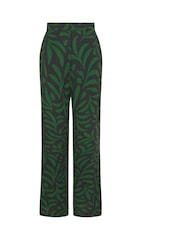 Long Tall Sally Black Palm Print Wide Leg Trousers - Image 5 of 5