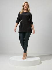 Yours Curve Black London Buckle Top - Image 2 of 5