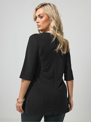 Yours Curve Black London Buckle Top - Image 3 of 5