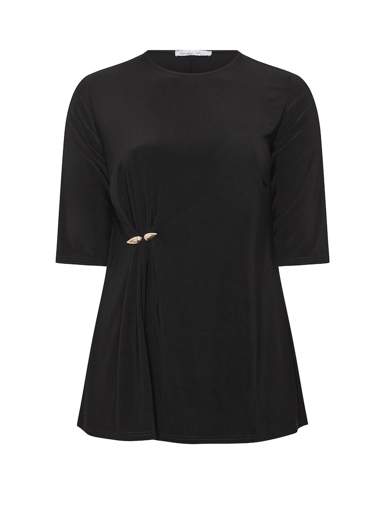Yours Curve Black London Buckle Top - Image 5 of 5