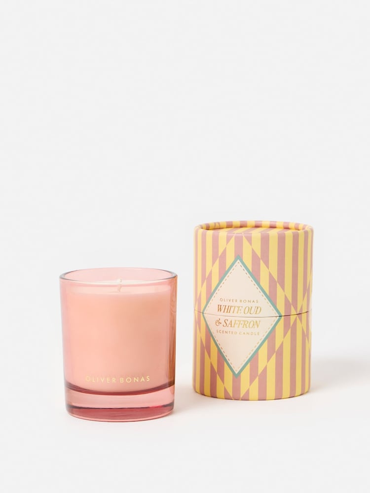 Oliver Bonas Pink Raya White Oud & Saffron Candles - Image 2 of 4 Oliver Bonas Pink Raya White Oud & Saffron Candles - Image 2 of 4