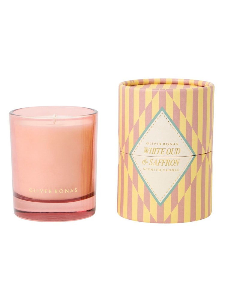 Oliver Bonas Pink Raya White Oud & Saffron Candles - Image 4 of 4 Oliver Bonas Pink Raya White Oud & Saffron Candles - Image 4 of 4