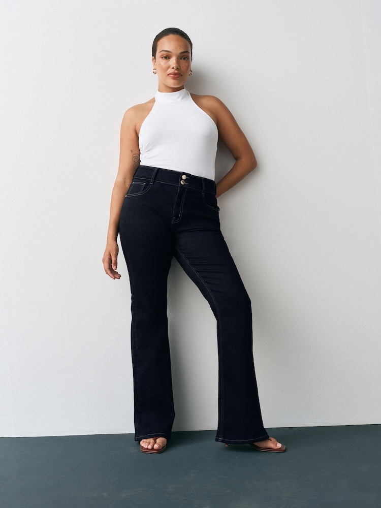Indigo Blue Hourglass Flare Leg Denim Jeans - Image 1 of 7 Indigo Blue Hourglass Flare Leg Denim Jeans - Image 1 of 7