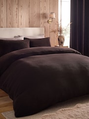 Chocolate Brown Teddy Fleece Bed Set - Image 1 of 5