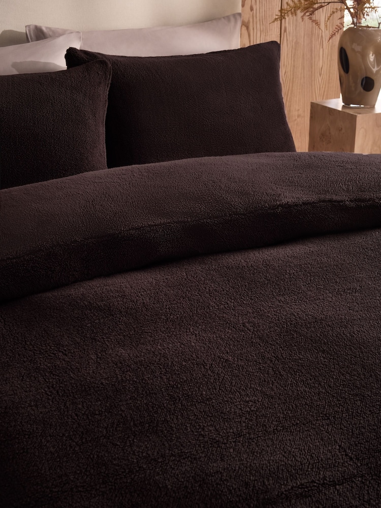 Chocolate Brown Teddy Fleece Bed Set - Image 2 of 5 Chocolate Brown Teddy Fleece Bed Set - Image 2 of 5