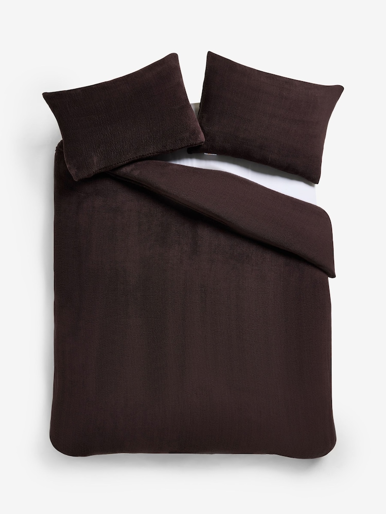 Chocolate Brown Teddy Fleece Bed Set - Image 5 of 5 Chocolate Brown Teddy Fleece Bed Set - Image 5 of 5