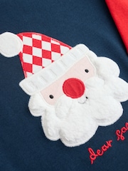Navy/Red Santa Christmas Pyjamas (9mths-12yrs) - Image 4 of 5
