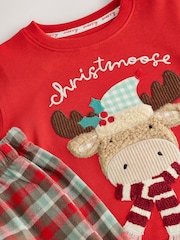 Red Christmoose Check - Mga Pajama ng Pasko (9bum-10taon) - Larawan 3 ng 4
