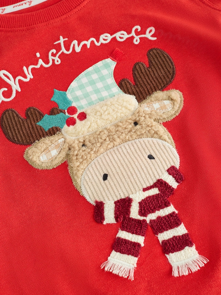 Red Christmoose Check - Mga Pajama ng Pasko (9bum-10taon) - Larawan 4 ng 4 Red Christmoose Check - Mga Pajama ng Pasko (9bum-10taon) - Larawan 4 ng 4