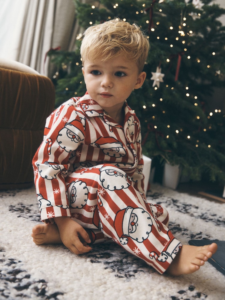 Red/White Santa Stripe Christmas Pyjamas (9mths-12yrs) - Image 1 of 9 Red/White Santa Stripe Christmas Pyjamas (9mths-12yrs) - Image 1 of 9
