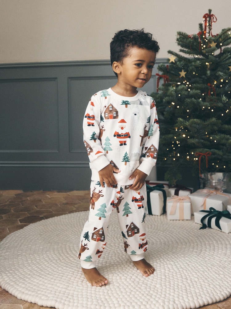 Cream All Over Scene Christmas Pyjamas (9mths-12yrs) - Image 1 of 4 Cream All Over Scene Christmas Pyjamas (9mths-12yrs) - Image 1 of 4