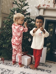 Red/White Santa Stripe Christmas Pyjamas 2 Pack (9mths-10yrs) - Image 1 of 5