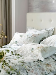 Designers Guild Platinum Silver Fleur Blanche 250 Thread Count Duvet Cover - Image 3 of 10