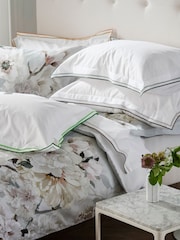 Designers Guild Platinum Silver Fleur Blanche 250 Thread Count Duvet Cover - Image 4 of 10