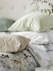 Designers Guild Platinum Silver Fleur Blanche 250 Thread Count Duvet Cover - Image 5 of 10