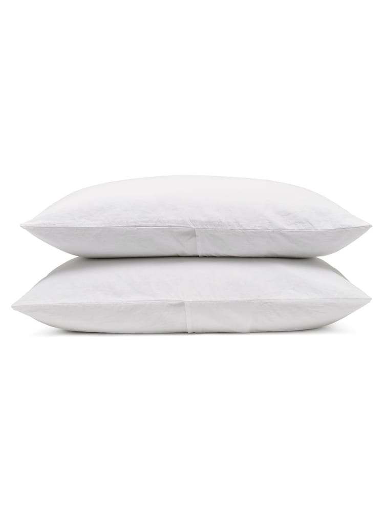 Bedfolk White Relaxed Cotton Pillowcases Pair - Image 6 of 6 Bedfolk White Relaxed Cotton Pillowcases Pair - Image 6 of 6