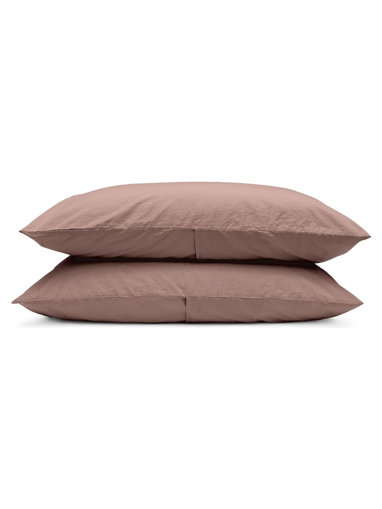 Bedfolk Orange Relaxed Cotton Pillowcases Pair - Image 5 of 5 Bedfolk Orange Relaxed Cotton Pillowcases Pair - Image 5 of 5