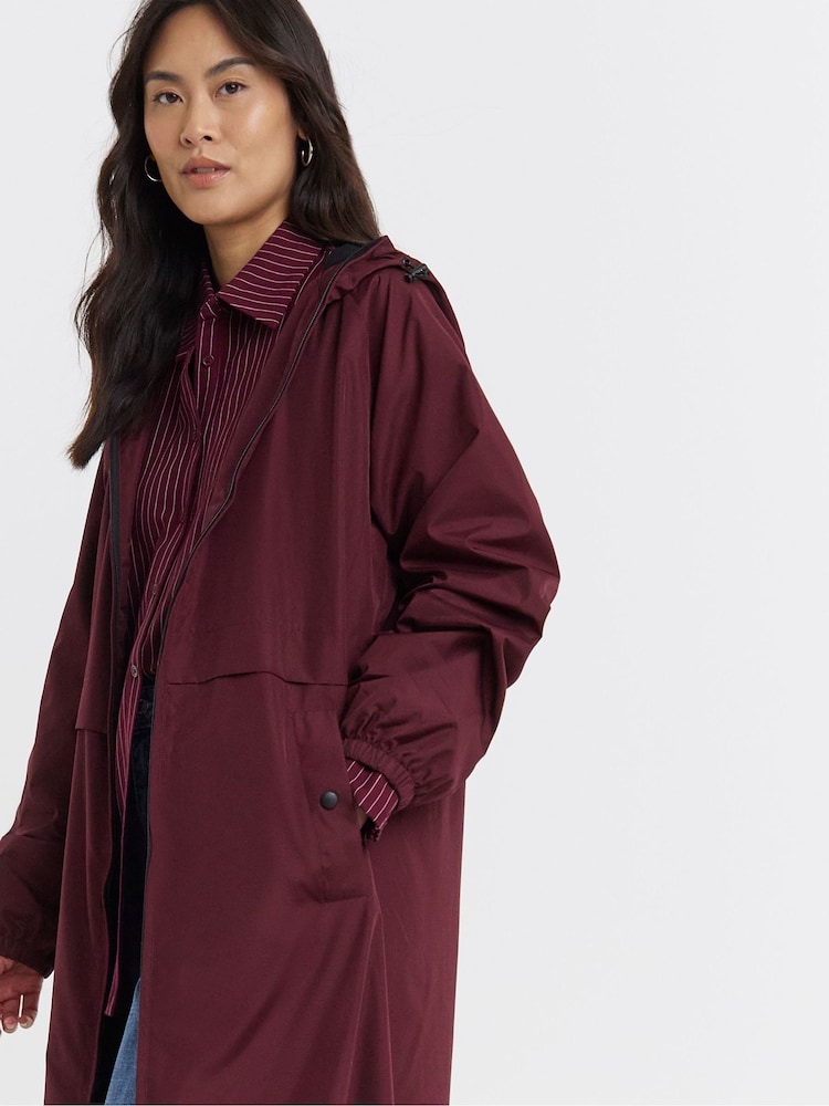 JD Williams Red Longline Light Weight Raincoat - Image 1 of 4