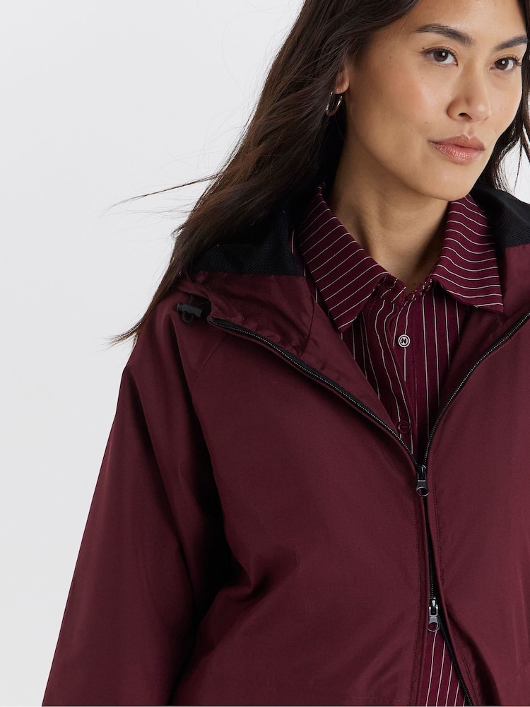 JD Williams Red Longline Light Weight Raincoat - Image 4 of 4