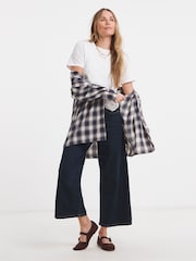 JD Williams Blue 24/7 Wide Crop Jeans - Image 1 of 4