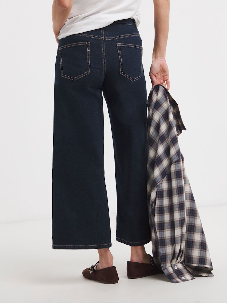 JD Williams Blue 24/7 Wide Crop Jeans - Image 2 of 4