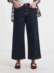 JD Williams Blue 24/7 Wide Crop Jeans - Image 3 of 4