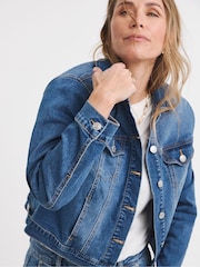JD Williams Blue Ultimate Stretch Denim Jacket - Image 1 of 4